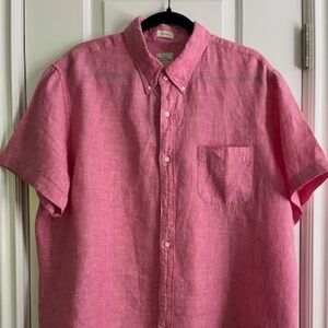J.Crew Men's Linen Short Sleeve Button Down
